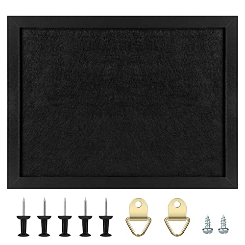 TORASO Cork Board Bulletin Board, 11" X 8" Cork Boards for Walls with Pins, Eye Bolts, gaskets, Screws, Pin Board for Office, School and Home (BK,22 * 30cm,1P) - color: All Black, size: 11" x 7"