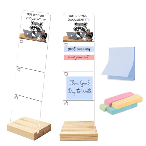 But Did You Document It Office Raccoon Decor Sticky Note Holder, Funny Office Monitor Memo Board Decorations for Shelf Office Desk Accessories Raccoon Gifts - color: Document