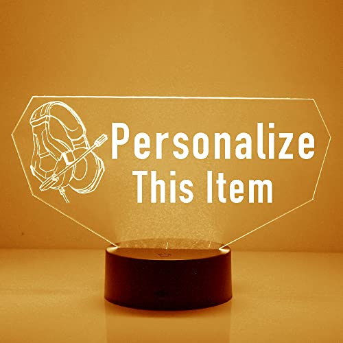 Personalized Gaming LED Sign Night Light Lamp with Remote, Custom Text, Acrylic Display with 16 Colors & 4 Modes, Battery or USB Power, Made in the USA (Tag) - style: Tag