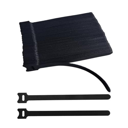 100 PCS 8 Inches Black Reusable Cable Ties, Adjustable Cord Straps, Cable Organizer, Cord Wrap and Hook Loop Cords Management - size: 8inches-100PCS