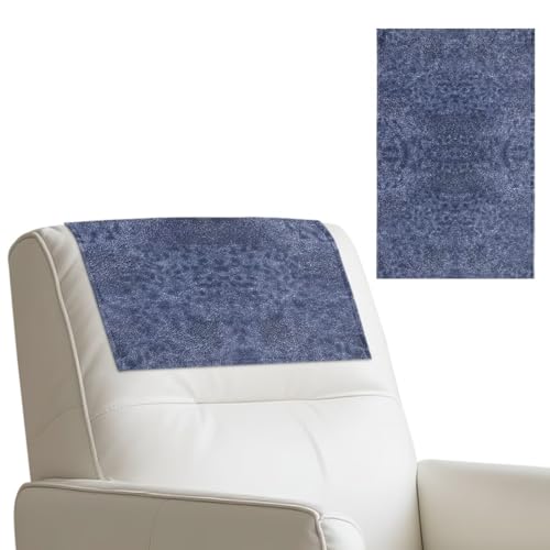 Deep Blue Headrest Covers for Recliner, Waterproof Leather Sofa Head Rest Protectors, No-Scratch Furniture Protector, Fit Most Size, 2 Packs - color: Deep Blue