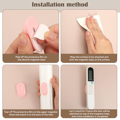 VZZNN 20 Pack Magnetic Remote Control Holder Wall Mount (5 Colors), Self Adhesive TV Remote Holder No Drill for Home Office TV, Fan and Air Conditioner Remote Control