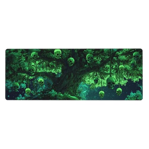 Skull Tree Mouse Pad Extended Large Gaming Mouse Pad XL Stitched Edges for Gamer Home Office 31.5 X 11.8 Inch - color: Skull Tree