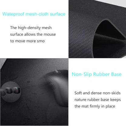[30" x 17"] Extended-Large Mouse pad, Keyboard pad - Enhance Your Gaming Experience with The Desk mat - Waterproof and Easy to Clean - lint-Free - Ideal for Gaming Table (Black, Large) - size: 30L x 17W inches