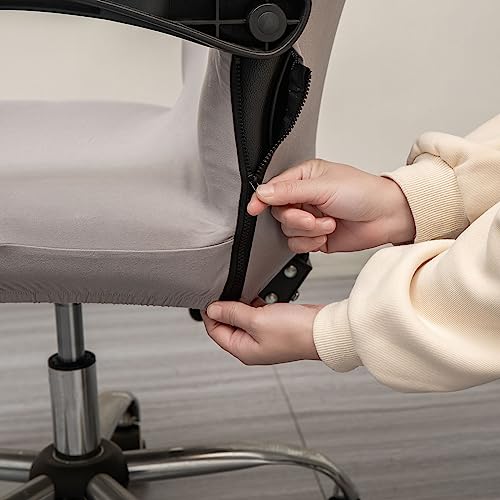 Melaluxe Office Chair Cover - Universal Stretch Desk Chair Cover, Computer Chair Slipcovers (Size: L) - Light Gray - color: Light Gray, size: Large Chair Cover
