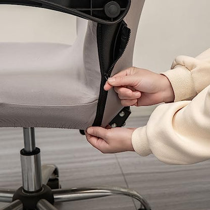 Melaluxe Office Chair Cover - Universal Stretch Desk Chair Cover, Computer Chair Slipcovers (Size: L) - Light Gray - color: Light Gray, size: Large Chair Cover