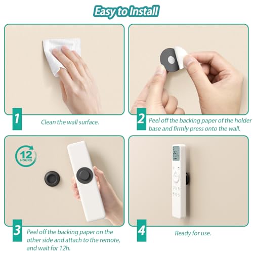 Magnetic Remote Control Holder Wall Mount, 5 Pack TV Remote Holder Wall Mount, Silicone Remote Organizer Magnetic Remote Holder for Bed, TV, Ceiling Fan and Air Conditioner (Black) - color: Black