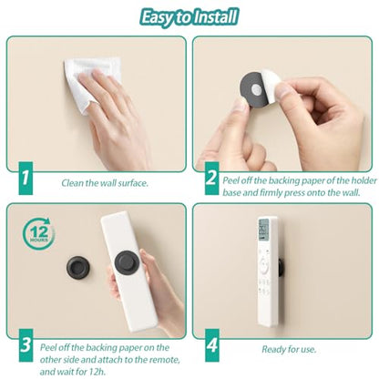 Magnetic Remote Control Holder Wall Mount, 5 Pack TV Remote Holder Wall Mount, Silicone Remote Organizer Magnetic Remote Holder for Bed, TV, Ceiling Fan and Air Conditioner (Black) - color: Black