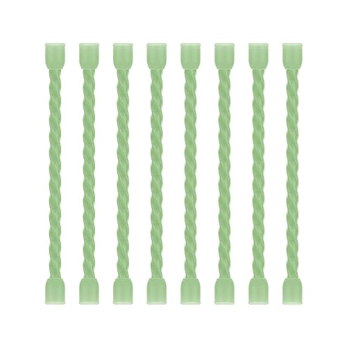 8Pcs 3-inch Silicone Cable Ties Reusable Steel-Core Silicone Twist Colorful Cable Tie Straps for Bundling and Organizing, Bendable Holder Strap for Indoor and Out All Purpose, Green - color: Green, size: 3 Inch