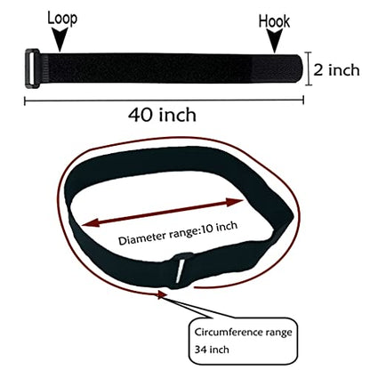 YiwerDer 6Pcs 40" x 2" Nylon Heavy Duty Reusable Hook and Loop Cinch Straps, Adjustable Fastening Securing Cable Straps, Black - style: 40" x 2Inch