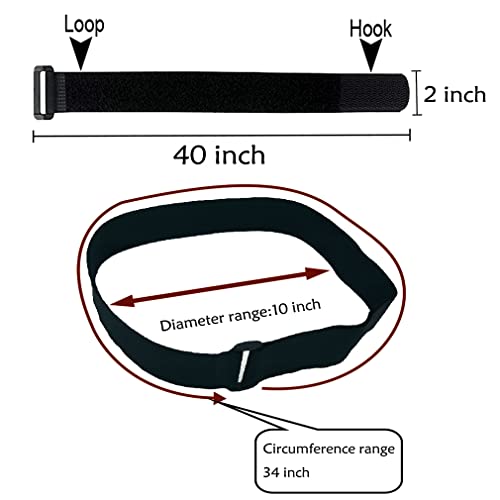 YiwerDer 6Pcs 40" x 2" Nylon Heavy Duty Reusable Hook and Loop Cinch Straps, Adjustable Fastening Securing Cable Straps, Black - style: 40" x 2Inch