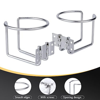 4 pcs Boat Cup Holder,Stainless Steel Universal Drink Holders,Suitable for Boat,Truck,RV,Tractor,Outdoor Wooden Swing. (Silver) - color: Silver