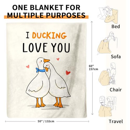 I Love You Gift for Her Him, Gifts for Girlfriend Boyfriend, Soft Flannel Love Blanket, Anniversary Birthday Gifts for Women Men - 50 x 60 inches - color: Couple