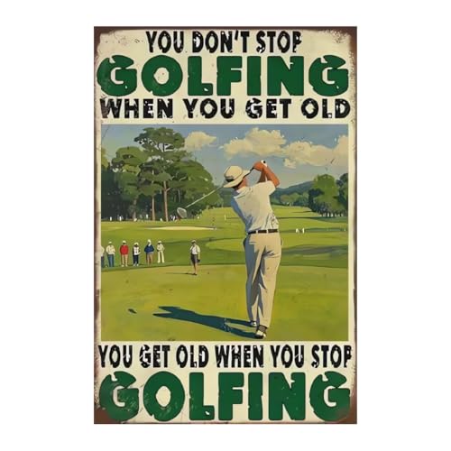 Vintage Golf Decor 12×8 Inch Aluminum Wall Art Man Cave Office | golf sign,golf gifts for men,home accents,bar decor,room art,lover gifts,game room decor,retro art - color: PM321033, size: 12" x 8"