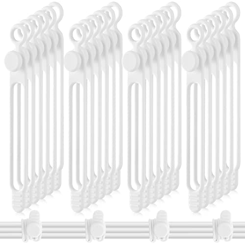 Nuanchu 40 Pcs Silicone Cable Ties Reusable Holder Adjustable Straps Multipurpose Charging Cable Organizer for Fastening Charging Cords Wires(4.17 Inch,White) - color: White, size: 4.17 Inch
