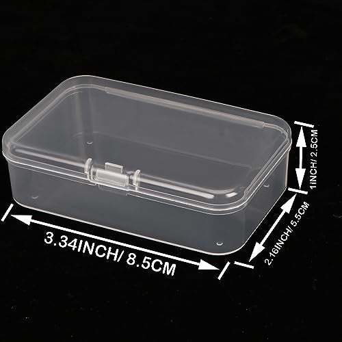10PCS Small Clear Plastic Beads Storage Containers Box Transparent Boxes with Hinged Lid for Small Items, Jewellery, Crafts Accessories