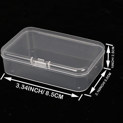 10PCS Small Clear Plastic Beads Storage Containers Box Transparent Boxes with Hinged Lid for Small Items, Jewellery, Crafts Accessories