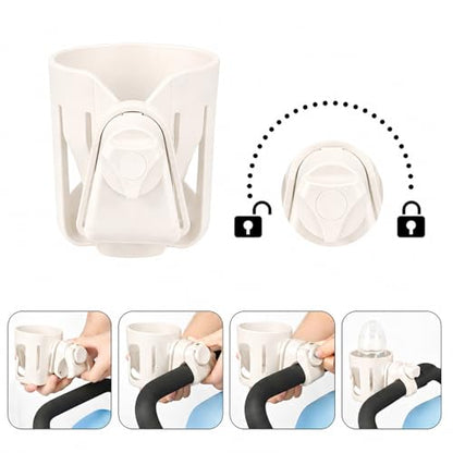 New Stroller Cup Holder for Stanley Quencher H2.0 (30 & 40 Oz. Models), Also Compatible with Stanley IceFlow (20 & 30 Oz. Models) - Almond White - color: Almond White