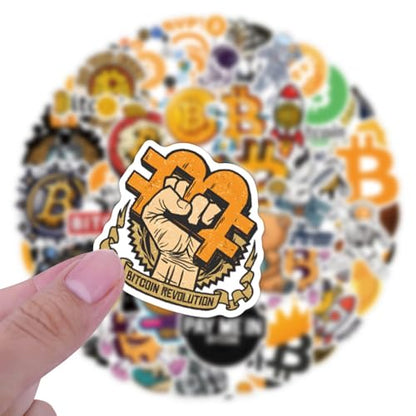 60 Pcs Bitcoin Crypto Sticker Pack Cartoon Vinyl Decals for Laptop Water Bottle Luggage Cup Phone Cryptocurrency Decal, Aesthetic Space Miner, Gift for Traders & Investors - style: A4