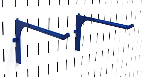 Wall Control 6in Reach Extended Hook Pair - Slotted Metal Pegboard Hooks Pegboard and Slotted Tool Board - Blue - color: Blue, size: 2 Count