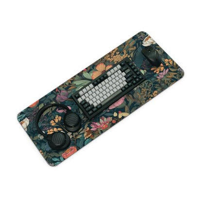 Gaming Mouse Pad, Large 31.5 x 11.8 inches Mousepad, Long Keyboard Pad, Cute Mouse Mat for Computer with Stitched Edges and Non-Slip Base (Wildflower) - color: Wildflower