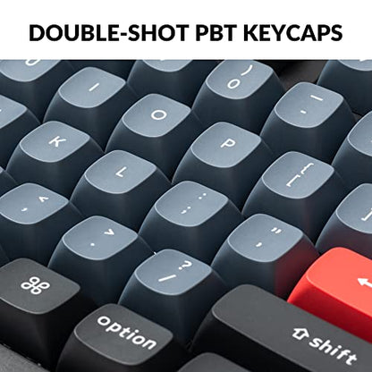 Keychron V6 Wired Custom Mechanical Keyboard, Full-Size QMK/VIA Programmable Macro with Hot-swappable Keychron K Pro Red Switch Compatible with Mac Windows Linux (Frosted Black-Translucent) - color: Hot-swap Keychron K Pro Red Switch