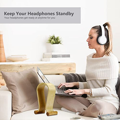 SAMDI Leather Headphone Stand Headset Stand Headphone Holder Universal Gaming Headset Holder - Birch - color: Birch