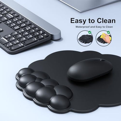 MOKURU Cloud Mouse Pad with Wrist Rest, Cloud Keyboard Wrist Rest, Mouse Pad Wrist Support, Ergonomic Keyboard Mouse Wrist Support (Black) - color: Black