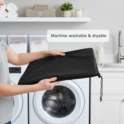 CPU Dust Cover Large Size CPU Computer Desktop Gaming PC Mid-Tower Full Body Protective Cover Case with Adjustable Solid Cord Tight Rope Black - size: 10Wx28Dx20H in