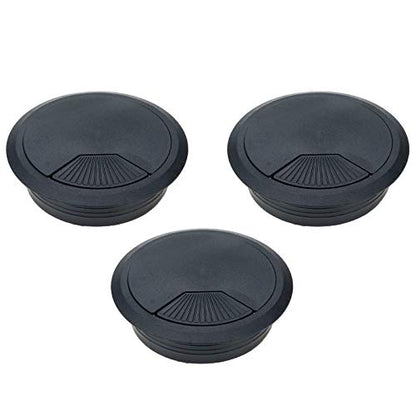 Large Desk Grommet Wire Organizer for Office Cord Management 80mm/3.15" Mounting Dia - Pack of 3