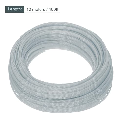 uxcell Expandable Sleeving, 1/4-inch 100ft Cable Sleeve, Gray - color: Gray, size: 1/4" x 100 Ft