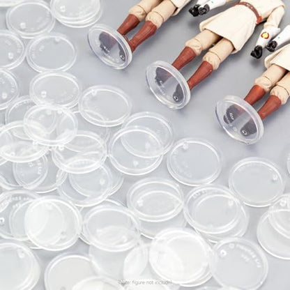 50 Pieces Round Clear Action Figure Display Stands Compatible with 3.75” MODERN Star Wars / MODERN Gi Joe / Marvel Legends Figure toy (Fit For 3.75 inch Modern SW/GI JOE/ML(25MM)) - color: Fit For 3.75 inch Modern SW/GI JOE/ML(25MM)