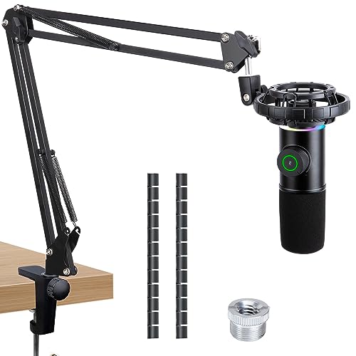 SUNMON Boom Arm for Fifine K658 Microphone with 3/8" to 5/8" Adapter and Cable Sleeve - color: Fifine K658 Boom Arm with Cable Sleeve