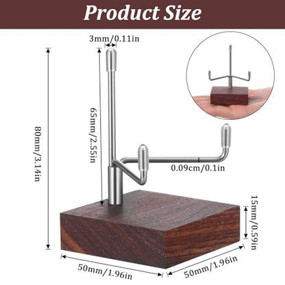 Wood Display Stand with Adjustable Metal Arms Gold Decorative Plate Stand Easel Holder Small Rock Crystal Collectibles Holder for Displaying Picture Mineral Fossil Coral