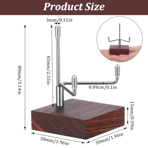 Wood Display Stand with Adjustable Metal Arms Gold Decorative Plate Stand Easel Holder Small Rock Crystal Collectibles Holder for Displaying Picture Mineral Fossil Coral