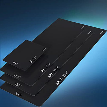 Senetem XXXL Large Mouse Pad, Ultra-Smooth Gaming Mousepad, Non-Slip Rubber Base, Washable Surface Fits Wired & Wireless Mouse – Oversized Big & Long Keyboard Computer Black Mat for Desk, 35.4x15.7 in - size: 35.4L x 15.7W inches