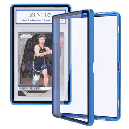 ZINHO Graded Card Case Magnetic Aluminum Alloy Slab Protector Display Case Fits 35PT PSA/CGC/CSG Cards, UV Protection (Blue) - color: Blue, style: PSA Card Case