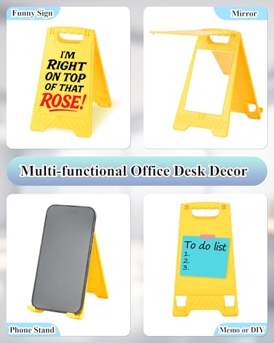 Funny Desk Shelf Decor, Right Top Rose Mini Desk Sign | Right Top Rose Sign, Funny Shelf Sign, Home Office Decor, Mini Desk Sign - style: On Top Of That Rose