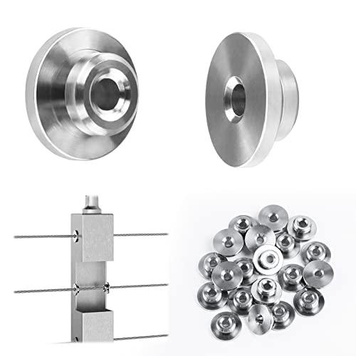 Muzata 20 Pack 1/8" Level Wheel Cable Railing Grommets ONLY for Level 1/8" Wire Rope T316 Stainless Steel Protector Sleeves Deck Cable Railing Hardware Kit Metal Posts CR72 - size: 20P, style: Silver For Level