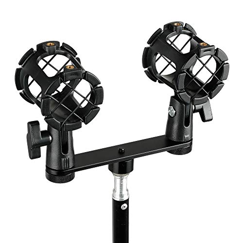 CAMVATE Double Microphone Mounts Bracket T-bar - 1958