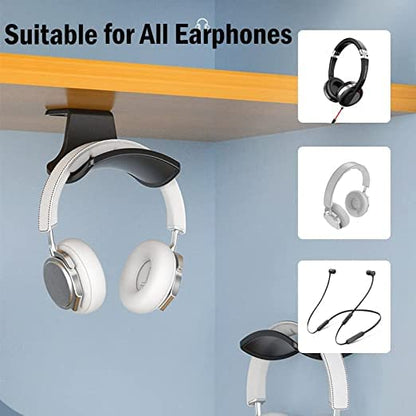 2-Pack Headphone Stand Hanger Wall Hooks, Save Space Headset Stand Holder for Universal Gaming Headset Airpods Max Sony Bose Beats, Strong Adhesive with Screws, White - color: White Z(2 Pack)