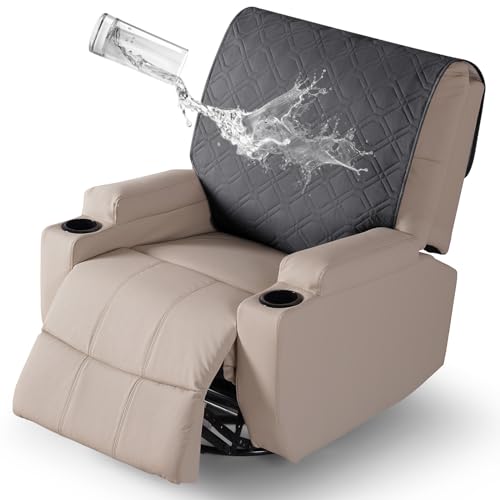 VANSOFY Recliner Chair Covers 100% Waterproof Backrest Cover Reclining Cover Non-Slip Dog Chair Cover Furniture Protector Washable Slipcover Elastic Straps for Pets, Dogs(Charcoal Gray) - color: Charcoal Gray