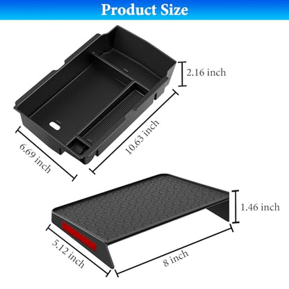 YPHUIKI 2PCS Center Console Organizer Compatible with Honda CRV 2023 2024 2025 2026 Accessories CR-V Hybrid Sport Armrest Storage Box Organizer Tray ABS Material - size: 2023-2026 CR-V (2pcs)