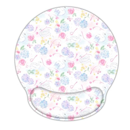 RICHEN Ergonomic Mouse Pad with Wrist Support,Non-Slip Rubber Base for Computer Laptop & Mac,Lightweight Rest for Home,Office & Travel (Hydrangea Swan) - color: Hydrangea Swan