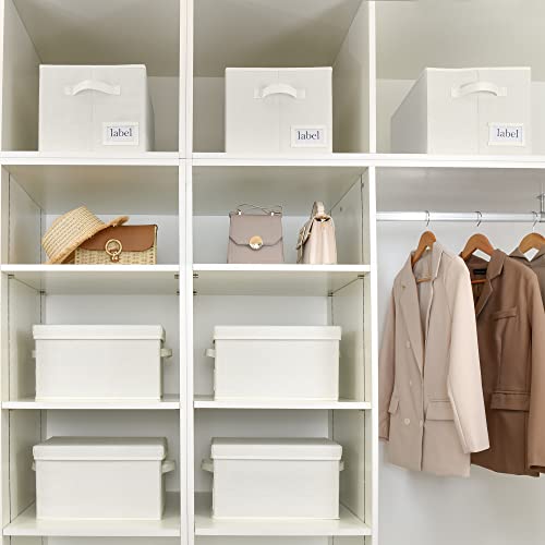 GRANNY SAYS Clothes Storage Bins with Label Holder, Closet Organizers and Storage Shelves, Storage Baskets for Organizing, Pearl White, Large, 3-Pack - color: Pearl White, size: Large