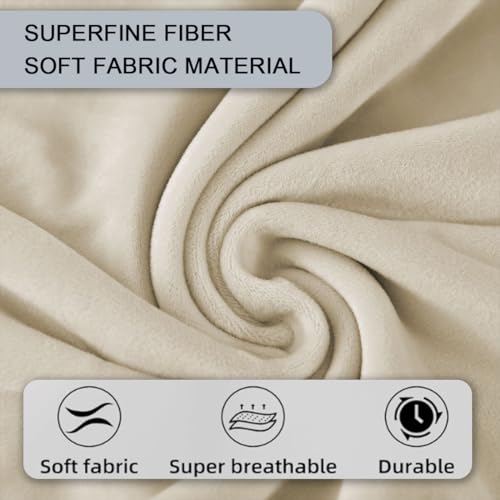 Velvet Armrest Covers for Chairs and Sofas Soft Stretch Couch Arm Cover Set of 2 Non Slip Sofa Armrest Slipcover Furniture Protector for Sofa, Couch, Armchair, Recliner, Beige - color: Beige