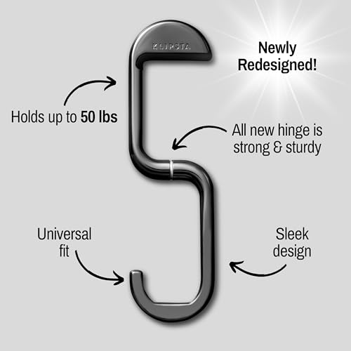 FLIP Bag Hook - Newly Redesigned. Portable Purse Hanger for Table with Magnetic Closure - Now Holds up to 50 lbs (Chrome Black) - color: Chrome Black