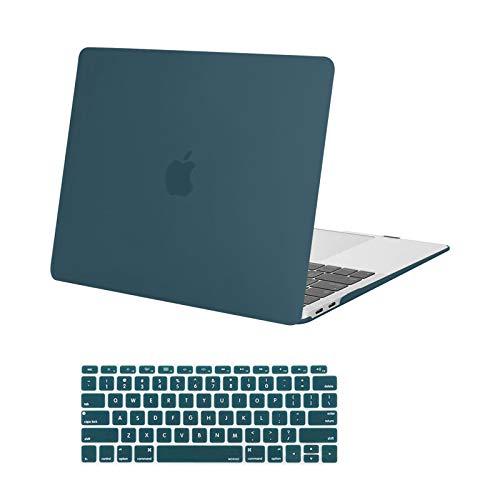 MOSISO Compatible with MacBook Air 13 inch Case M1 2021 2020 2019 2018 Release A2337 A2179 A1932 Touch ID, Plastic Hard Shell Cover&Keyboard Cover for MacBook Air 13.3 inch Case M1, Deep Teal - color: Deep Teal