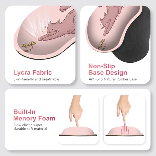 Large Gaming Mouse Pad Set, Pink Cats Ergonomics Keyboard Desk Mat with Memory Foam Wrist Rest, Extended Game Mousepad, Non-Slip Desk Pad Matt Easy Typing Pain Relief I Be Kind to Yourself - color: Be Kind to Yourself