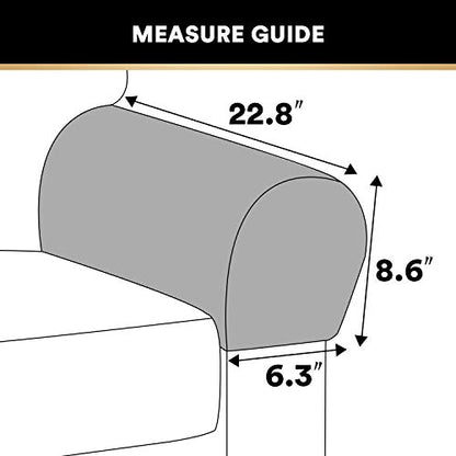 PrinceDeco 4 Pack Thick Velvet Stretch Armrest Covers for Chairs, Sofas & Armchairs - Non Slip, Grey - color: Grey